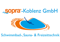 Das Logo der sopra-Koblenz GmbH Schwimmbad-, Sauna- & Freizeittechnik.