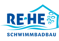 Das Logo der RE-HE Schwimmbadbau GmbH Wartungs- und Vertriebs KG.